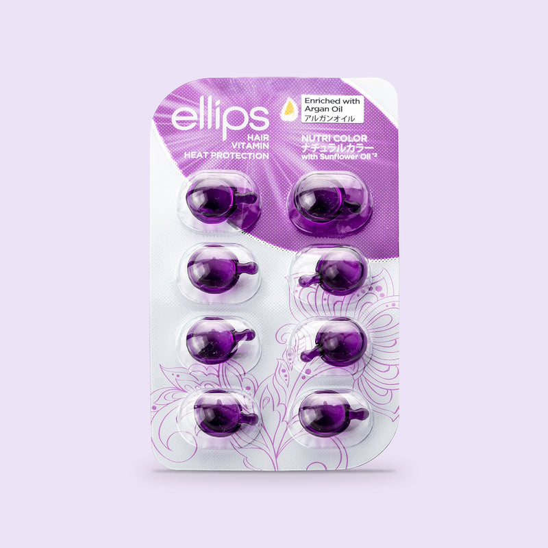Ellips Nutri Color -kokeilukoko: 8 hiusöljykapselia läpipainopakkauksessa