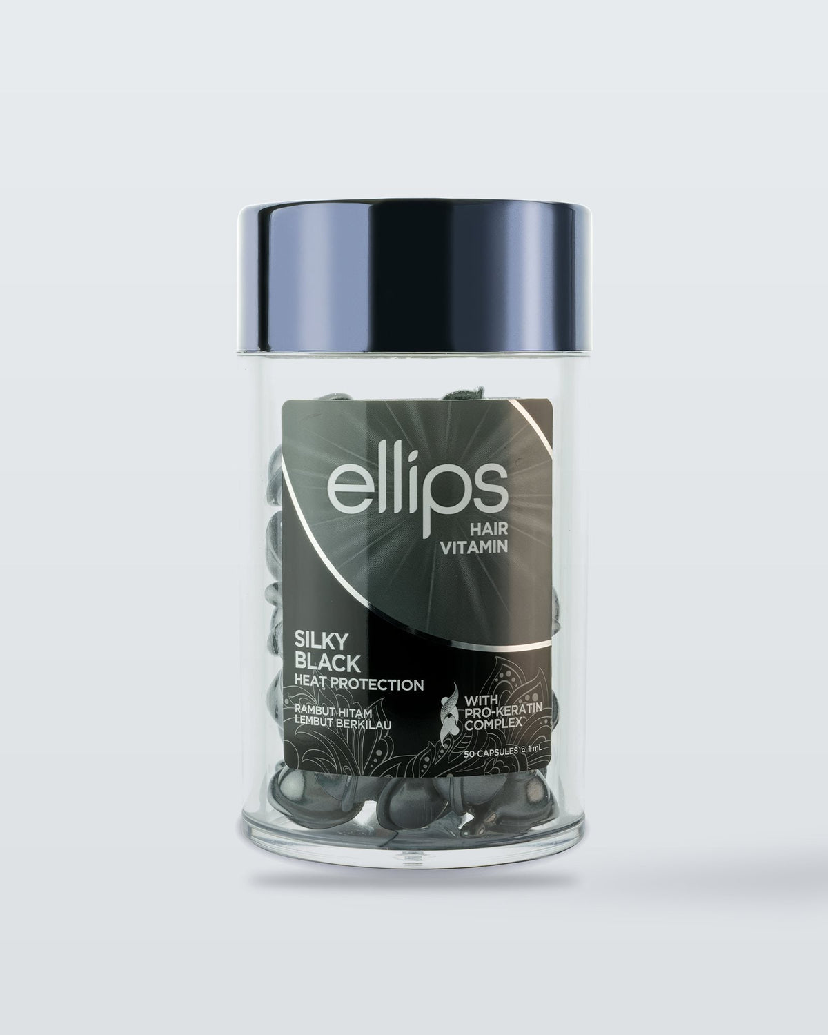 Ellips Silky Black -hiusöljykapselit, 50 kapselin purkki